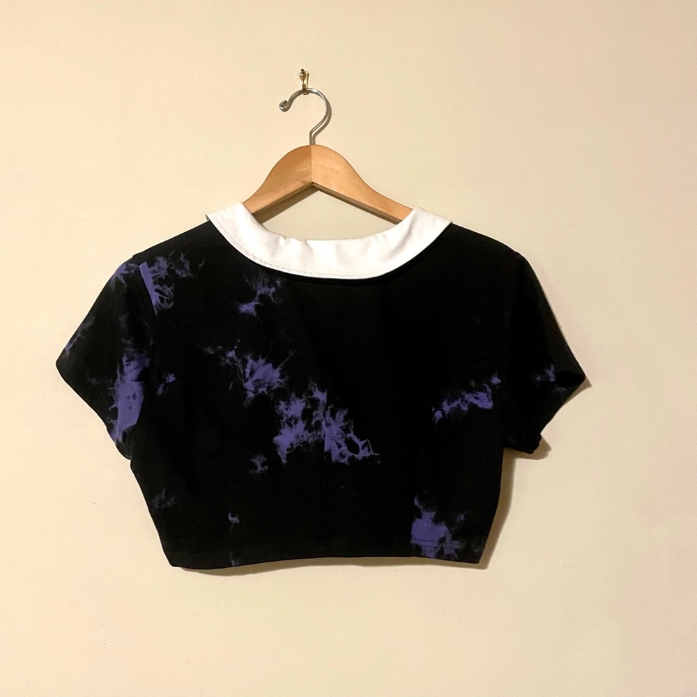 KILLSTAR Gothic Dye Fast Crop Top in Violet - Picture 2 of 3
